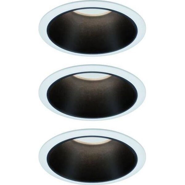 Paulmann Oprawa wbudowana Cole Coin 3-st ścimnianie LED 3x6,5W 2700K 230V Biały/Czarny Mat /Tworzywo sztuczne 8196962 4000870934029