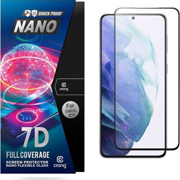 Crong Crong 7D Nano Flexible Glass Niepękające szkło hybrydowe 9H na cały ekran Samsung Galaxy S21+ 8236679 5907731987295