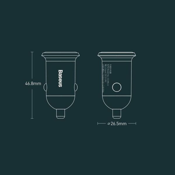Ładowarka Baseus Grain Pro 2x USB-A 4.8 A  (baseus_20210331104225) 8238521 6953156202016
