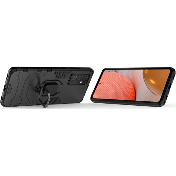 Hurtel Ring Armor pancerne hybrydowe etui pokrowiec + magnetyczny uchwyt Samsung Galaxy A72 4G czarny 8238696 9111201925403