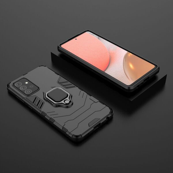 Hurtel Ring Armor pancerne hybrydowe etui pokrowiec + magnetyczny uchwyt Samsung Galaxy A72 4G czarny 8238696 9111201925403