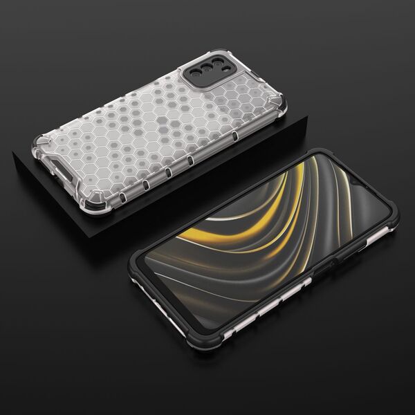 Hurtel Honeycomb etui pancerny pokrowiec z żelową ramką Xiaomi Poco M3 / Xiaomi Redmi 9T przezroczysty 8238709 9111201925717