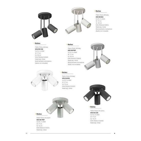 Lampa sufitowa Lampex Lampa sufitowa Rolos 3x40W (655/3B BIA) 8241112 5902622120812