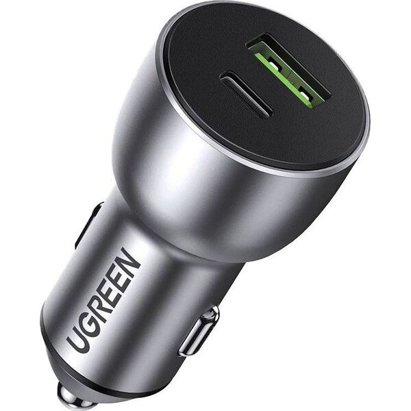Ładowarka Ugreen CD213 1x USB-A 1x USB-C 3 A  (UGR691GRY) 8244793 6957303869800
