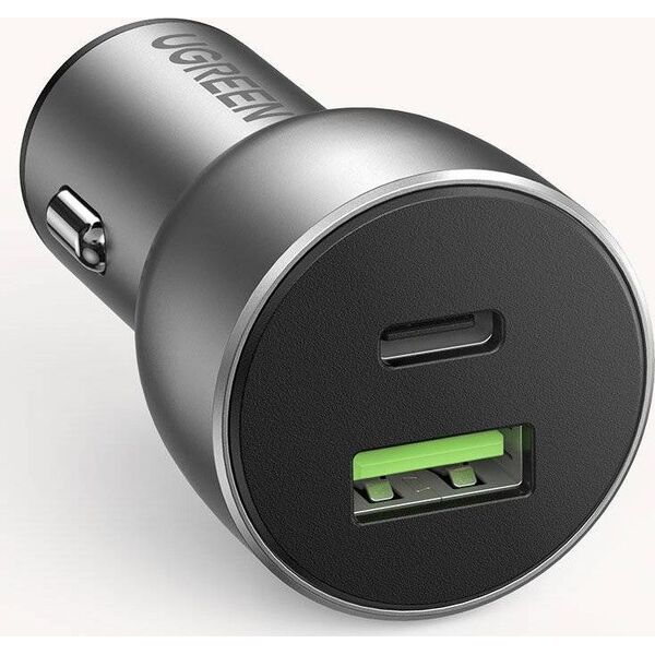 Ładowarka Ugreen CD213 1x USB-A 1x USB-C 3 A  (UGR691GRY) 8244793 6957303869800