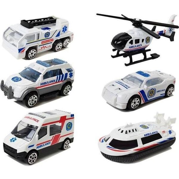 Lean Sport Zestaw Pojazdów Ambulans Pogotowie Resoraki 1:64 6 Sztuk 8287192 1818912851783