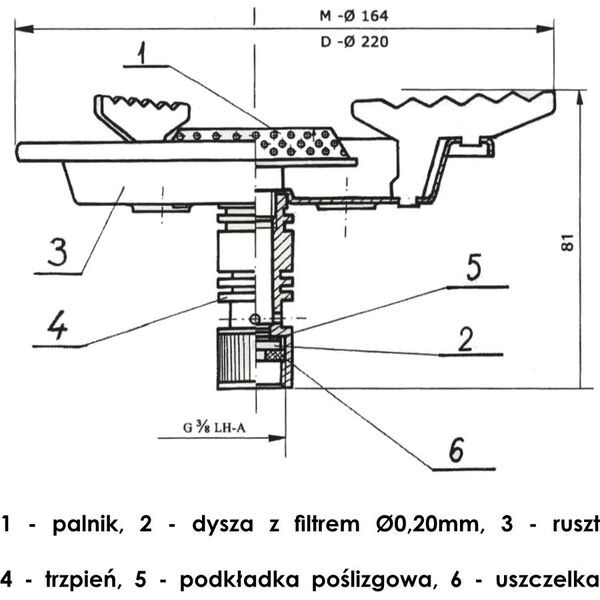 Bradas Turystyczna kuchenka GUCIO duża 220mm gazowa Bradas 8993 9004 8306860 5907544418993