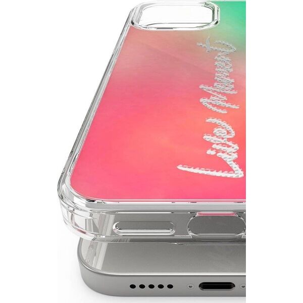 Ringke Ringke Fusion Design pancerne etui pokrowiec z żelową ramką iPhone 12 Pro Max różowo-zielony (GNAP0028) 8327431 8809758105409