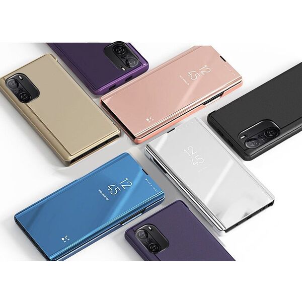 Hurtel Clear View Case futerał etui z klapką Xiaomi Redmi K40 Pro+ / K40 Pro / K40 / Poco F3 niebieski 8351077 9111201930445