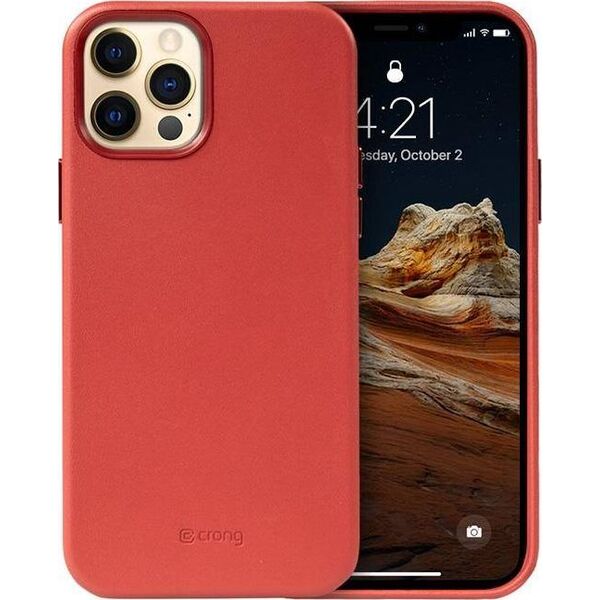 Crong Crong Essential Cover - Etui ze skóry ekologicznej iPhone 12 Pro Max (czerwony) 8397107 5907731987752