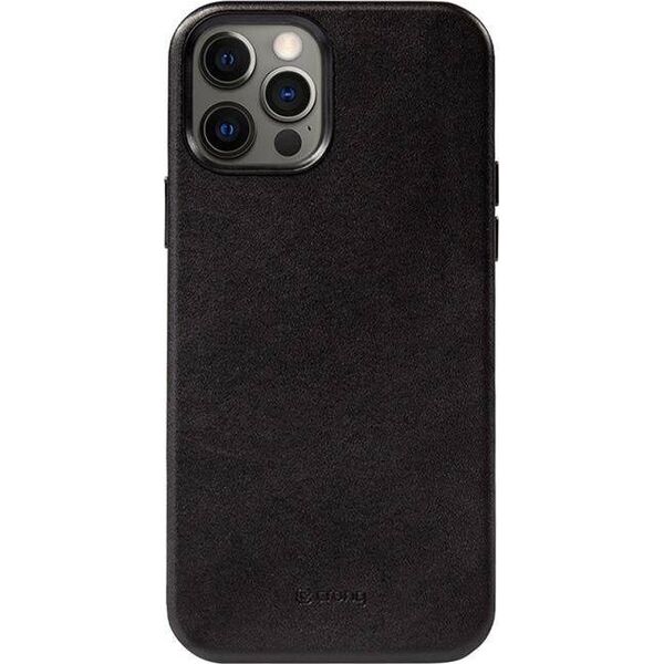 Crong Crong Essential Cover - Etui ze skóry ekologicznej iPhone 12 Pro Max (czarny) 8397109 5907731987745