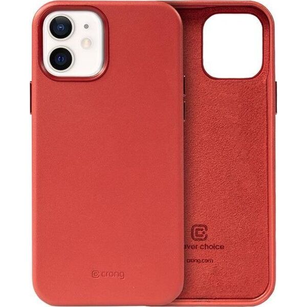 Crong Crong Essential Cover - Etui ze skóry ekologicznej iPhone 12 / iPhone 12 Pro (czerwony) 8397112 5907731987714