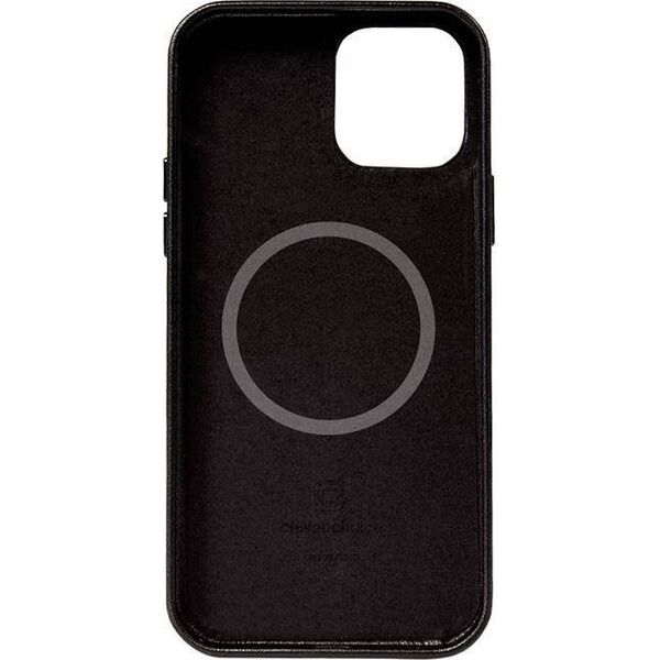 Crong Crong Essential Cover Magnetic - Etui ze skóry iPhone 12 Pro Max MagSafe (czarny) 8397115 5907731987684