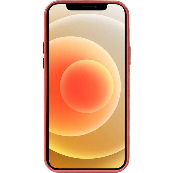Crong Crong Essential Cover Magnetic - Etui ze skóry iPhone 12 / iPhone 12 Pro MagSafe (czerwony) 8397117 5907731987660