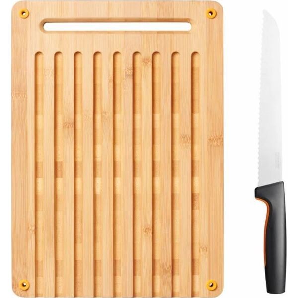 Deska do krojenia Fiskars z nożem drewniana 8440637 6424002012962
