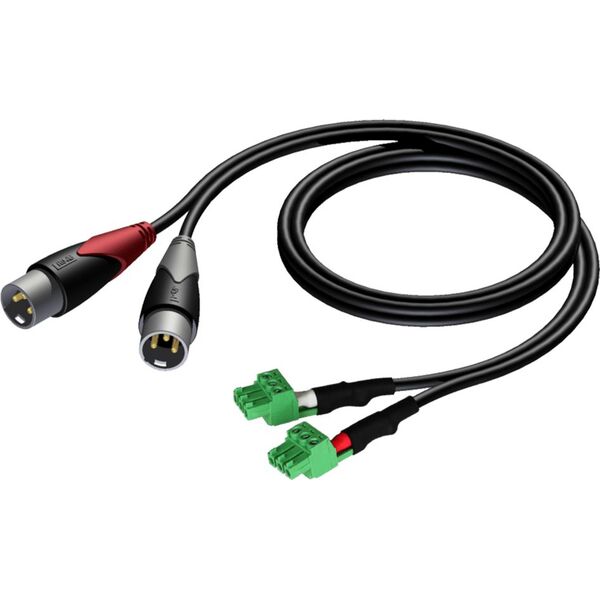 Procab Terminal block x2 - XLR x2 1m czarny (CLA834/1) 8500912 5414795029163