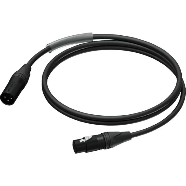 Kabel Procab XLR - XLR 0.5m czarny (PRA901/0.5) 8500962 5414795031265