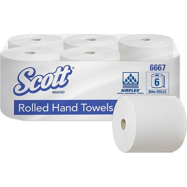 Kimberly-Clark Kimberly-Clark Scott - Ręcznik papierowy w roli, dł. 304 m, duży - Biały 8503830 5027375025815