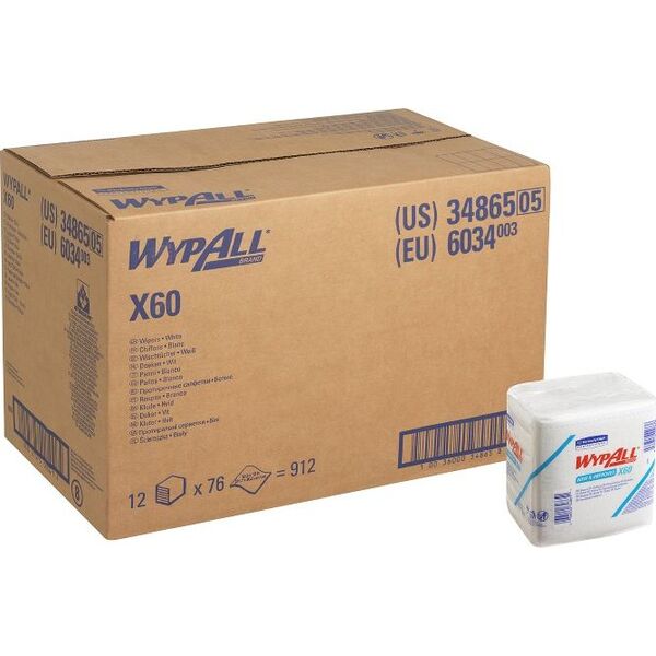 Kimberly-Clark Kimberly-Clark Wypall X60 - Ściereczki w odcinkach, składane, białe - 76 odcinków 8503853 36000348651