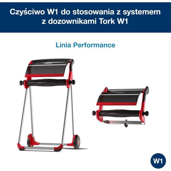 Tork Tork - Czyściwo papierowe w roli do trudnych zabrudzeń, 2-warstwowe, W1, premium, szerokie - Białe 8503891 7322540183597