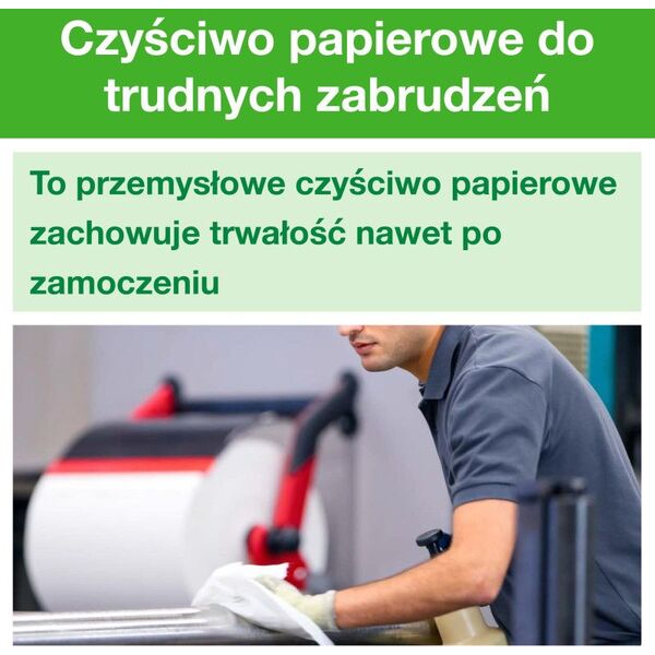 Tork Tork - Czyściwo papierowe w roli do trudnych zabrudzeń, 2-warstwowe, W1, premium, szerokie - Białe 8503891 7322540183597