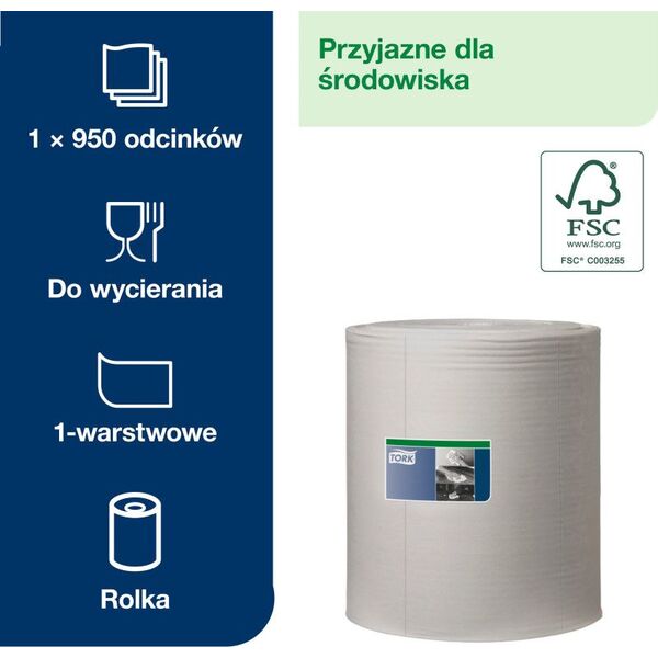 Tork Tork - Czyściwo włókninowe w dużej roli do zabrudzeń przemysłowych, szare - 361 m 8503914 7322540057478