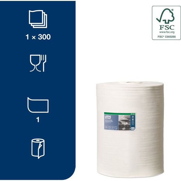Tork Tork - Wielorazowe czyściwo włókninowe, ekstra chłonne, premium - białe 8503916 7322540064827