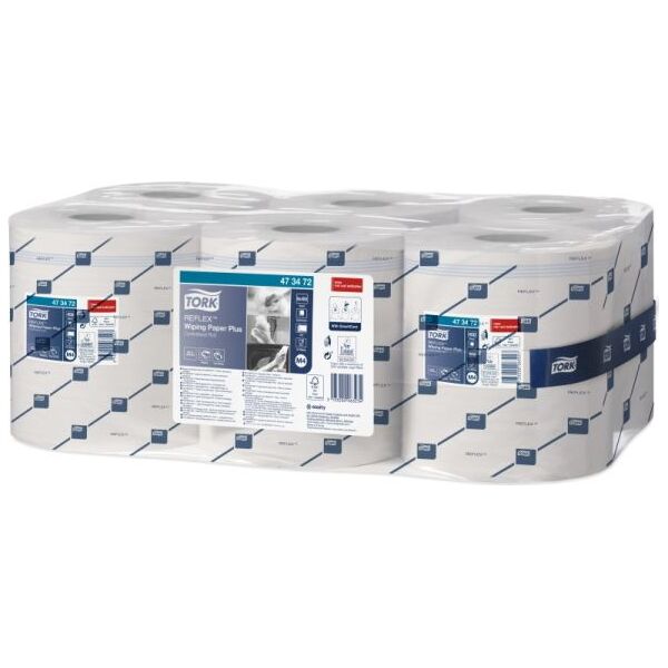 Tork Tork Reflex - Czyściwo papierowe w roli do średnich zabrudzeń, 2-warstwowe, M4, advanced - Białe 8503928 3133200063234