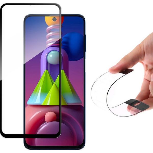 Wozinsky Wozinsky Full Cover Flexi Nano folia szklana szkło hartowane z ramką Samsung Galaxy M51 czarny 8588373 9111201928701
