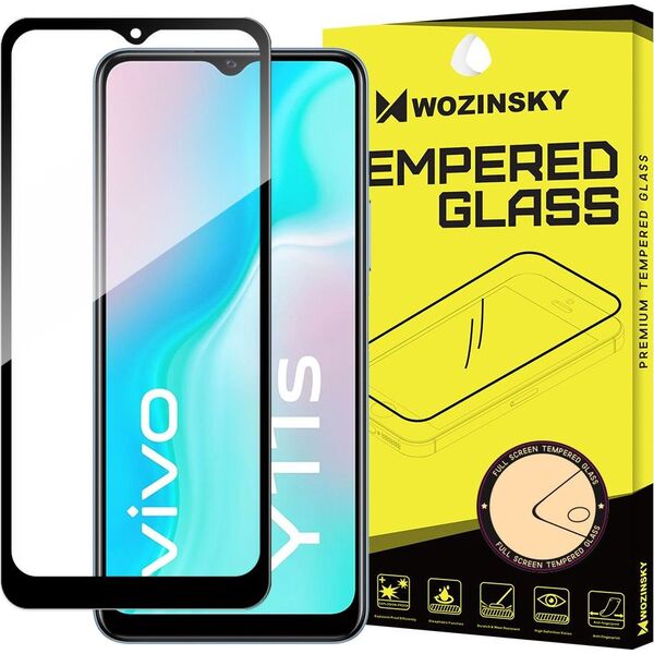 Wozinsky Wozinsky super wytrzymałe szkło hartowane Full Glue na cały ekran z ramką Case Friendly Vivo Y11s czarny 8588375 9111201928121