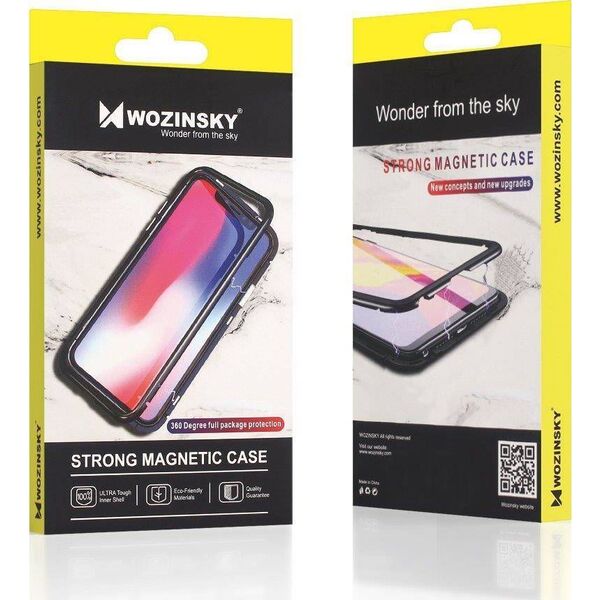 Wozinsky Wozinsky Full Magnetic Case magnetyczne etui 360 pokrowiec na przód i tył z wbudowanym szkłem Vivo X60 czarno-przezroczysty 8588475 9111201930605