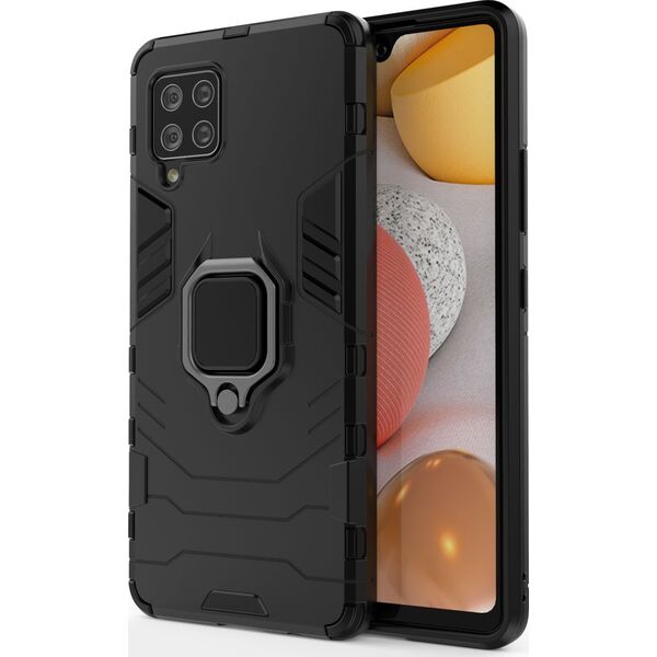 Hurtel Ring Armor pancerne hybrydowe etui pokrowiec + magnetyczny uchwyt Samsung Galaxy A42 5G czarny 8588901 9111201915473