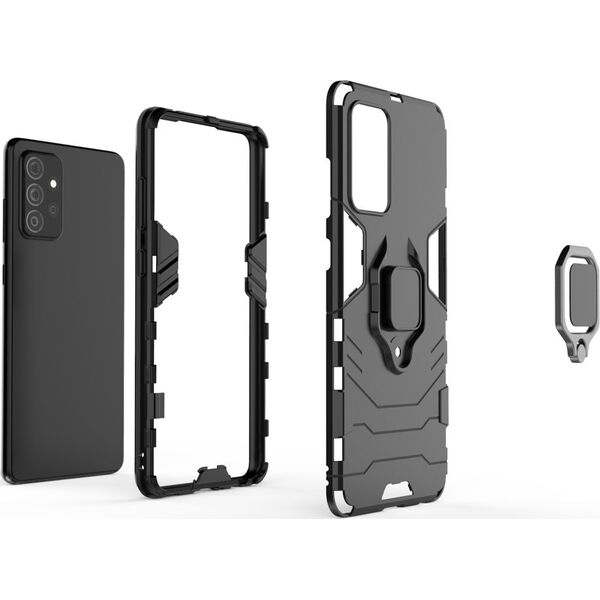 Hurtel Ring Armor pancerne hybrydowe etui pokrowiec + magnetyczny uchwyt Samsung Galaxy A72 4G niebieski 8588915 9111201925427