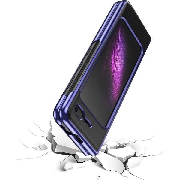 Hurtel Plating Case hard case pokrowiec etui z metaliczną ramką Samsung Galaxy Fold niebieski 8589000 9111201930988