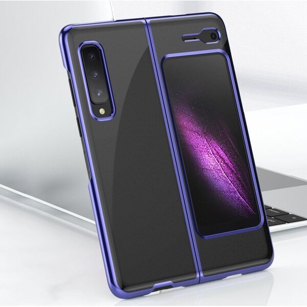 Hurtel Plating Case hard case pokrowiec etui z metaliczną ramką Samsung Galaxy Fold niebieski 8589000 9111201930988