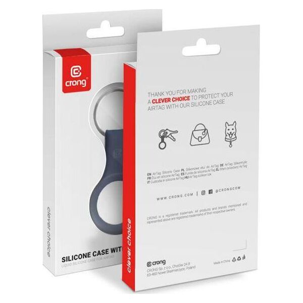 Crong Crong Silicone Case with Key Ring Brelok do Apple AirTag (granatowy) 8603904 5907731987912