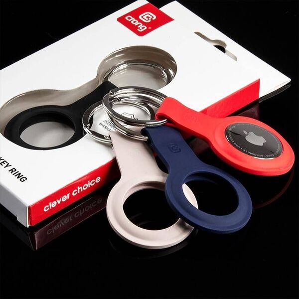 Crong Crong Silicone Case with Key Ring Brelok do Apple AirTag (granatowy) 8603904 5907731987912
