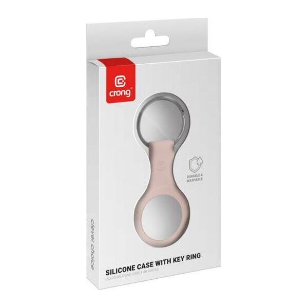 Crong Crong Silicone Case with Key Ring Brelok do Apple AirTag (piaskowy róż) 8603906 5907731987936