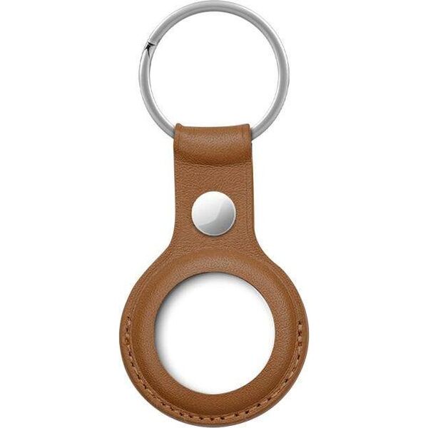 Crong Crong Leather Case with Key Ring Skórzany brelok do Apple AirTag (brązowy) 8603908 5907731987950