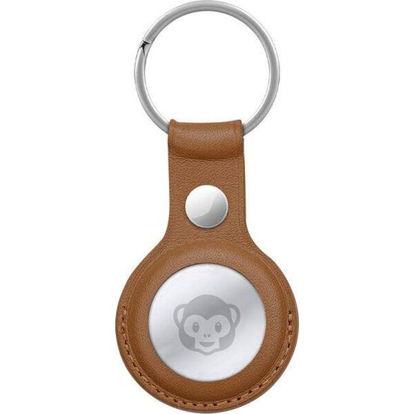 Crong Crong Leather Case with Key Ring Skórzany brelok do Apple AirTag (brązowy) 8603908 5907731987950