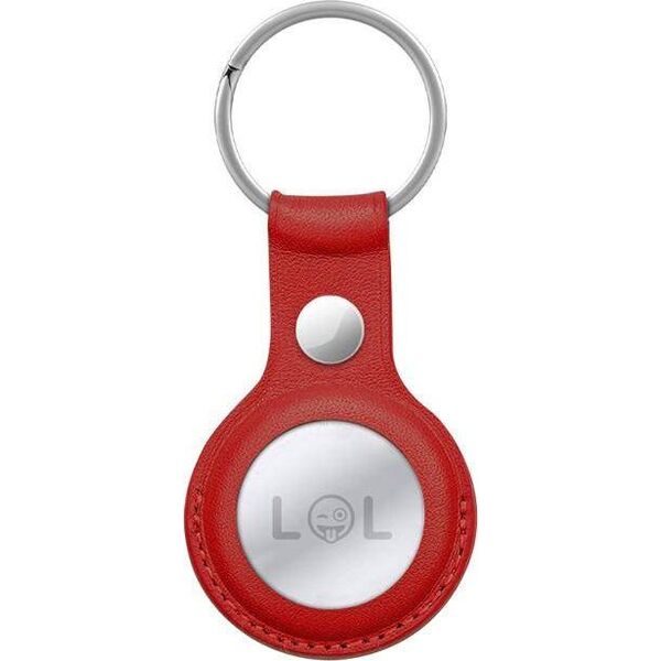 Crong Crong Leather Case with Key Ring Skórzany brelok do Apple AirTag (czerwony) 8603910 5907731987974