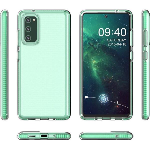 Hurtel Spring Case pokrowiec żelowe etui z kolorową ramką do Samsung Galaxy A72 4G ciemnoróżowy 8616285 9111201930155