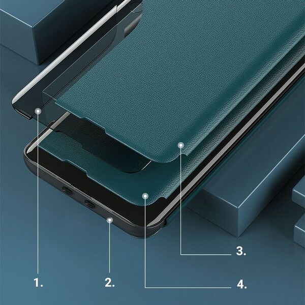 Hurtel Eco Leather View Case elegancki futerał etui z klapką i funkcją podstawki Xiaomi Redmi K40 Pro+ / K40 Pro / K40 / Poco F3 czerwony 8616301 9111201931084