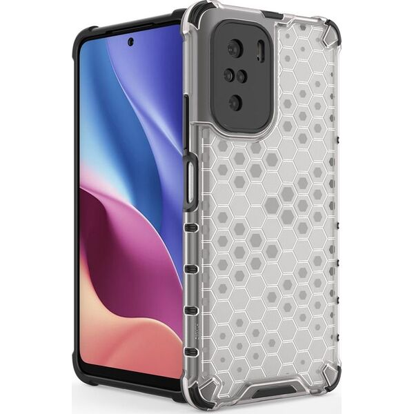 Hurtel Honeycomb etui pancerny pokrowiec z żelową ramką Xiaomi Redmi K40 Pro+ / K40 Pro / K40 / Poco F3 niebieski 8616361 9111201932104