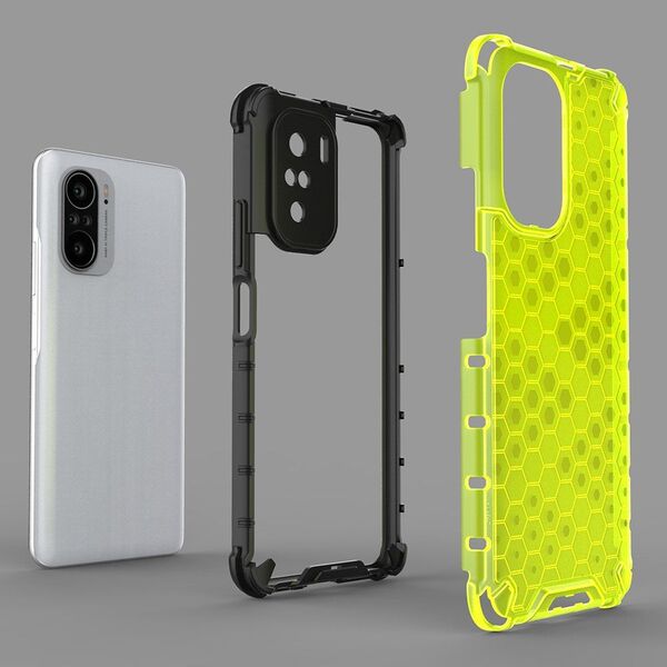 Hurtel Honeycomb etui pancerny pokrowiec z żelową ramką Xiaomi Redmi K40 Pro+ / K40 Pro / K40 / Poco F3 czerwony 8616363 9111201932128