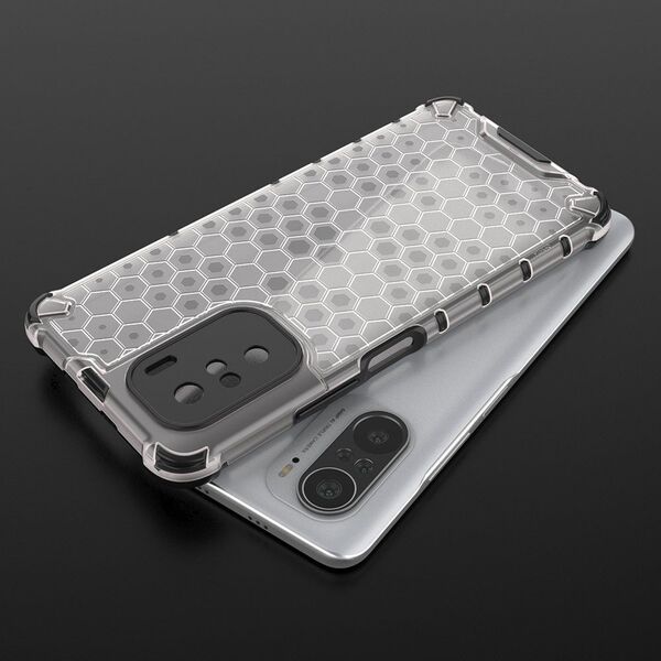Hurtel Honeycomb etui pancerny pokrowiec z żelową ramką Xiaomi Redmi K40 Pro+ / K40 Pro / K40 / Poco F3 czerwony 8616363 9111201932128