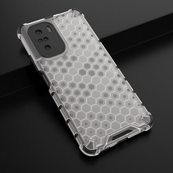 Hurtel Honeycomb etui pancerny pokrowiec z żelową ramką Xiaomi Redmi K40 Pro+ / K40 Pro / K40 / Poco F3 przezroczysty 8616364 9111201932135