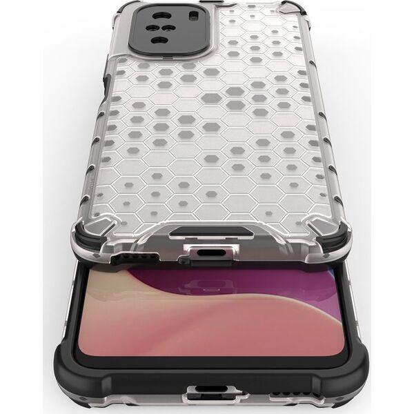 Hurtel Honeycomb etui pancerny pokrowiec z żelową ramką Xiaomi Redmi K40 Pro+ / K40 Pro / K40 / Poco F3 przezroczysty 8616364 9111201932135