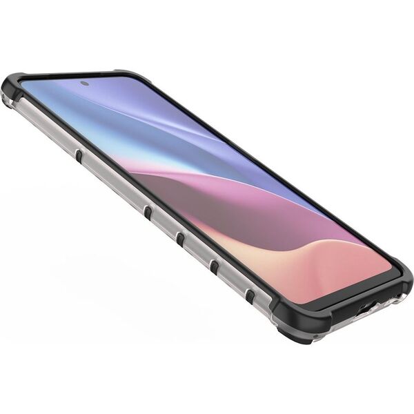 Hurtel Honeycomb etui pancerny pokrowiec z żelową ramką Xiaomi Redmi K40 Pro+ / K40 Pro / K40 / Poco F3 przezroczysty 8616364 9111201932135