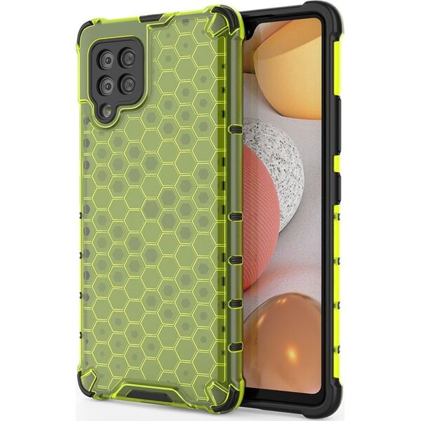 Hurtel Honeycomb etui pancerny pokrowiec z żelową ramką Samsung Galaxy A42 5G zielony 8616372 9111201932234